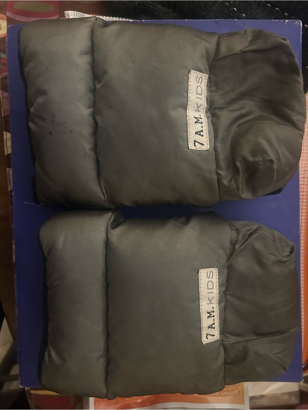 Kids Black Puffer Mittens - Insulated Winter Hand Warmers
